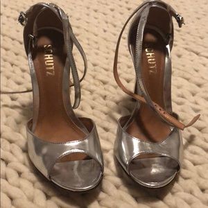 Schutz silver heels